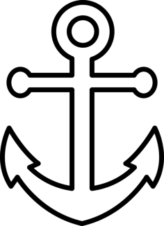 Big Anchor Stencil Svg Design File, Free Vectors File